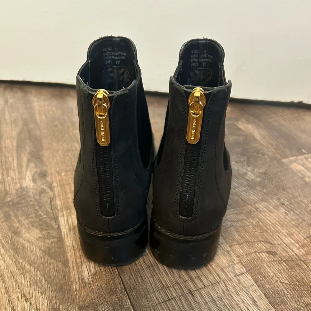 Cole Haan Black Reid WaterProof Ankle Bootie Chelsea Boot Size 7